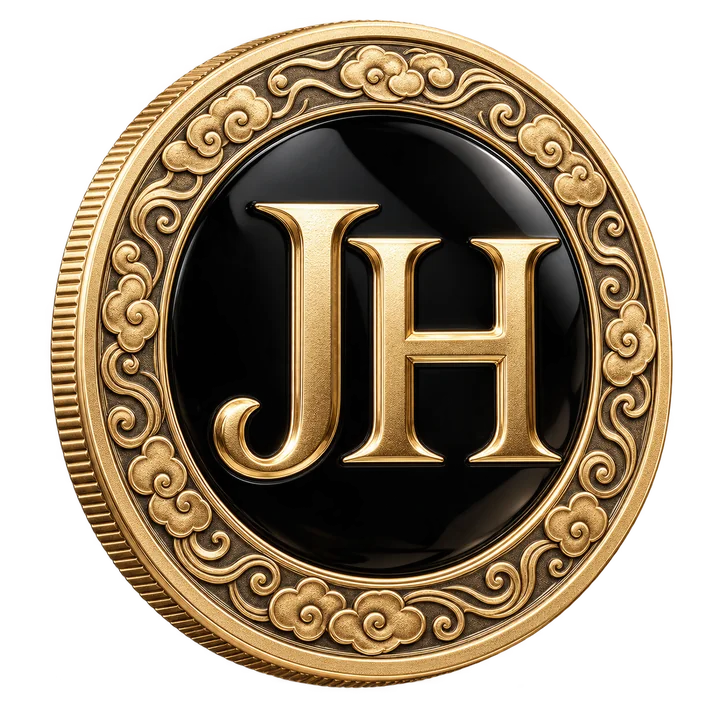 เหรียญ JH สีทองและดำออบซิเดียน